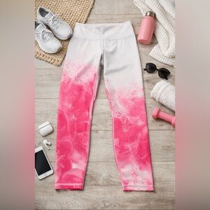 Athleta Elation Mineral 7/8 Tight White-to-Pink Splatter Athleisure Size S
